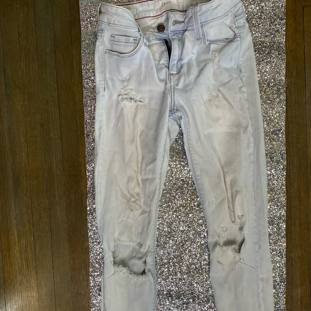 Light wash denim jeans